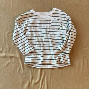 Jamie Kay Kids Long Sleeve Striped Tee - olive and White